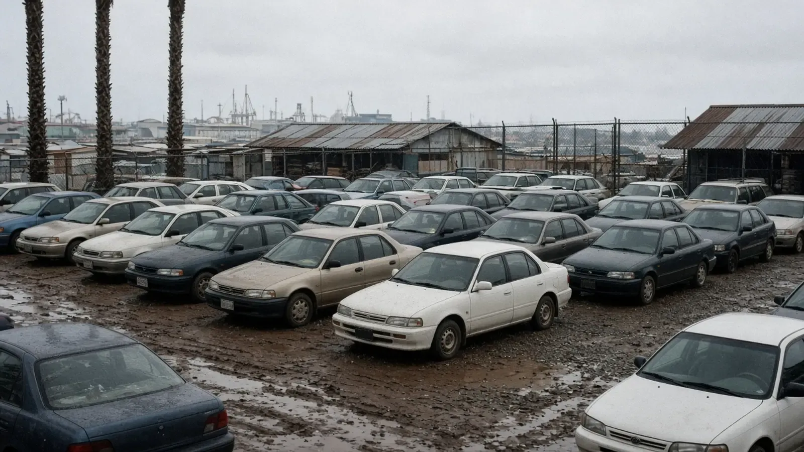Lote mayorista de autos frente a la puerta de Puerto Cortés — JCHCAR Honduras